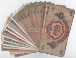 25db-os magyar Pengő bankjegytétel, közte 1945. 500P magyar "N" betű orosz "P" h...