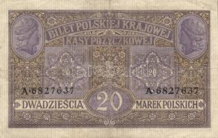 Lengyelország/I."V.H." német megszállás / III.kiadás 1917. 20M T:II/III+