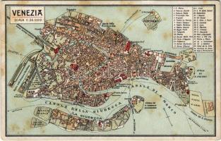 Venezia / Venice map, local attractions marked with numbers (fl)