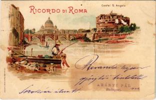 1899 (Vorläufer) Roma, Rome; Ricordo di Roma. Castel S. Angelo. Müller & Trüb. litho (EK)