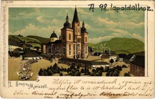 1900 Mariazell (Steiermark), church. Druck u. Verlag v. Regel & Krug. litho (EK)