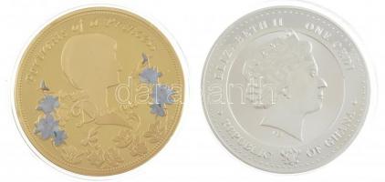 Ghána 2013. 1C ezüstözött Cu "A királyi újszülött" részben multicolor festett emlékérme + ...