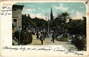 1901 Abbazia, Opatija; Vor dem Café Quarnero / café terrace (EK)