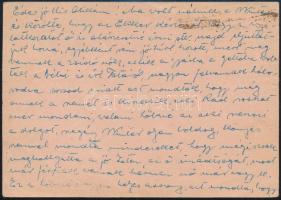 1945 Bp., gyűjtőfogházba küldött tábori posta levelezőlap, zsidók deportálásával kapcsolatos tevéken...