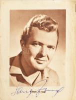 Láng József (1934-) színész aláírása az őt ábrázoló képen