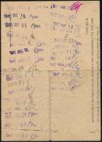 1946 Bp., Magyar Államrendőrség által kiállított jelentkezési lap rendőri felügyelet alatt álló szem...