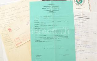 Dilinkó Gábor festőművészhez kapcsolódó okmányok, fotók, többek között 1956-os, Wittner Mária által ...