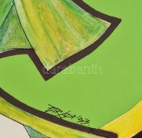 Parádi Katalin (1970-): Divatterv. Vegyes technika, papír, jelzett, 42×30 cm