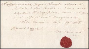 1848 Mecsér, igazolás rögtönítélet kihirdetéséről és kifüggesztéséről, aláírásokkal, viaszpecséttel