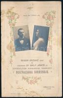 1914 Fényképes díszvacsora menükártya Reiser Erzsike és Kissármási Dr. Mály János egybekelése alkalmából