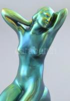 Zsolnay eozin mázas akt szobor, jelzett, hibátlan, m: 25cm