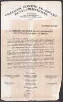 1920 A Színészek Országos Egyesületének felhívása a háborúba ment színészekről, irredenta