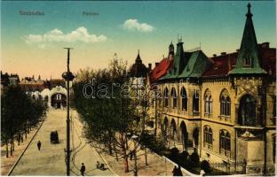Szabadka, Subotica; Parksor. Vasúti levelezőlapárusítás 43. sz. 1916. / street view
