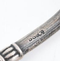 Ezüst (Ag) Tahinschucht zománcozott emlék kanál, jelzett, h: 14 cm, bruttó: 14 g