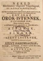 Lelki-isméretnek ösztöne, az az: egy titkos értelmű tövisses kert... Győr, 1770, Streibig. Kartonált kötés, kopottas állapotban.