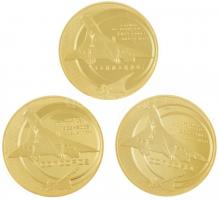 DN 3 darabos, mind különféle, a Concorde repülőgép típust ábrázoló aranyozott, részben multicolor fe...