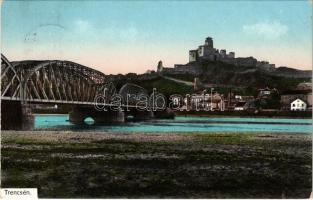 1913 Trencsén, Trencín; híd, vár. Gansel Lipót kiadása / Trenciansky hrad / bridge, castle