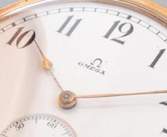 Omega 14K arany (au) zsebóra, dupla arany tokos. Szép állapotban, jelzett, hibátlan számlappal, műkö...