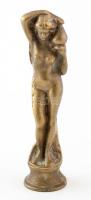 Jelzés nélkül: bronz korsós női akt, m: 13,5 cm