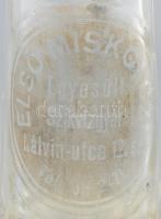 Első Miskolczi Egyesült Szikvízgyár feliratos szikvízes, szódás üveg kopott, m: 30 cm