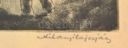 Tihanyi János Lajos (1892-1957): Gellérthegy utca (Budapest). Rézkarc, papír, jelzett. Üvegezett, sé...