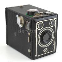 Agfa box gép eredeti bőr tokkal, kissé kopott