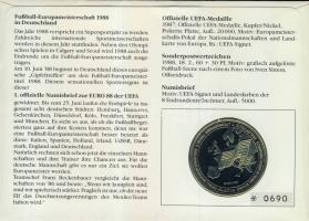 NSZK 1987. "Futball EB Németországban" Ffm bélyeges érmés borítékon, elsőnapi bélyegzővel ...
