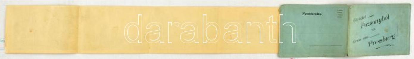 Pozsony, Pressburg, Bratislava; Üdvözlő leporello 6 lappal: Frigyes főherceg utca, Mihály kapu utca,...