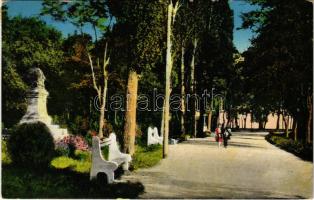 1929 Balatonalmádi-fürdő, sétány és Rákoczi szobor