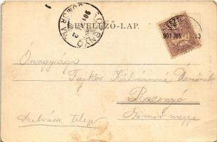 1901 Esztergom, pályaudvar, vasútállomás. St. J. kiadása (EK)