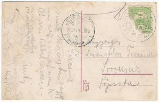 1914 Dunaharaszti, Rákóczi liget, Hromadka János vendéglője (ázott / wet damage)