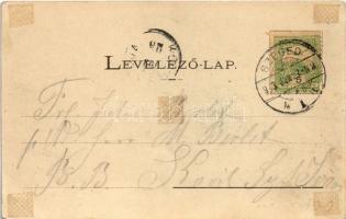 1903 Szeged, Városház tér, kerámia piac, árusok. Traub B. és társa kiadása