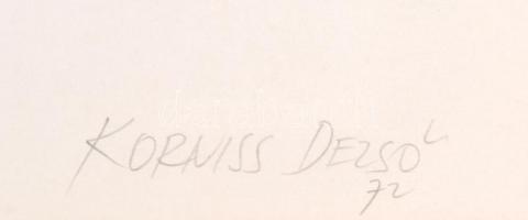 Korniss Dezső (1908-1984): Szűrmotívum III. Szitanyomat, papír, jelzett. Számozott: 52/100. Üvegezet...