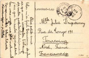 1909 Békés, arató ünnep magyar címeres zászlóval. Véver Oszkár kiadása 1259. TCV card (EK)