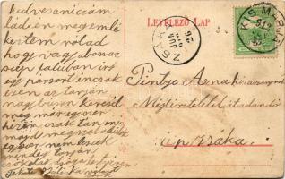 1912 Kismarja, vasútállomás, vasutasok (apró lyuk / tiny pinhole)