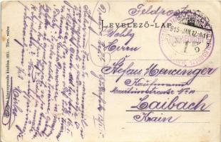 1915 Budapest XXII. Budafok, Tóth József utca (EK) + "M. KIR. PINCZEMESTERI TANFOLYAM KISEGÍTŐ ...