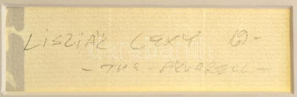 Lisziák Elek (1939-2007): Lao-ce, 1969. Tus, akvarell, papír, jelezve jobbra fent, hátoldalán autogr...