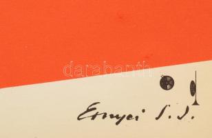 1965 ,,Júlia és a szellemek' című olasz-francia film magyar plakátja, Ernyei jelzéssel, hajtoga...