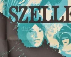 1965 ,,Júlia és a szellemek' című olasz-francia film magyar plakátja, Ernyei jelzéssel, hajtoga...