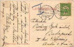 1908 Kunszentmárton, Körös part, híd, templom. Sáray Albert felvétele, Wolf Dezső kiadása (EK)