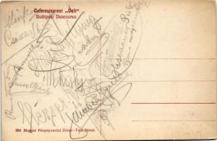 Budapest V. Caffee-Restaurant Deli kávézó és étterem a Dunacorson, terasz pincérekkel (EK)