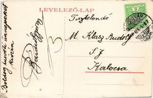 1912 Kaposvár, indóház, vasútállomás, piaci árusok a bejáratnál (Rb)