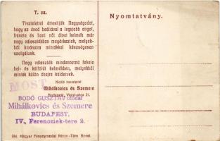 Budapest V. Bodó Gusztáv (utódai Mihálkovics és Szemere) Női divatkelmék üzlete az arany golyóhoz. H...