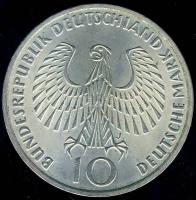 NSZK 1972J 10M Ag "Olimpia-láng" T:2+