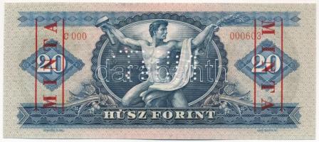 1969. 20Ft "C000 000603" piros "MINTA" felülnyomással és perforációval T:I,I- eg...