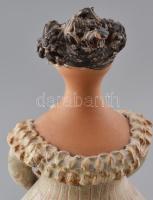 Kiss Roóz Ilona (1920-2010): Női figura, mázas kerámia, kézzel festett, jelzett, hibátlan, m: 47 cm