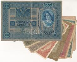 1912. 100K + 1915. 10K piros "MAGYARORSZÁG" felülbélyegzéssel + 1917. 2K olvashatatlan fel...