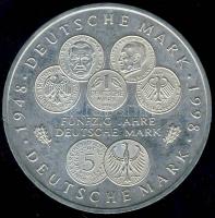 NSZK 1998F 10M Ag "50 éves a Német Márka" T:2+