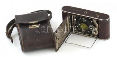 Contessa-Nettel 9x12 cm kamera Compur objektívvel bőrtokban, / Vintage German camera