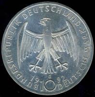 Németország 1992G 10M Ag "Käthe Kollwitz" T:2+